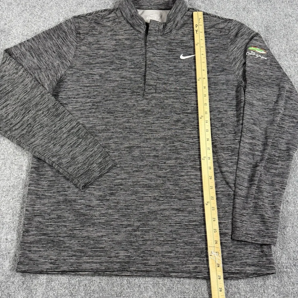 Nike Golf 1/4 Zip Pullover Mens XL Gray Striped Performance Coeurd Alene Victory
